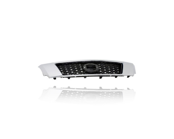 Grille - Compatible/Replacement for '13-16 Nissan Pathfinder S/SV/SL - Chrome Frame, Black Insert Without Camera Hole, With Emblem Provision - 623103KA0A CAPA