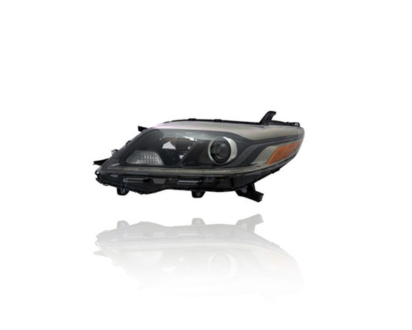 Headlight Assembly For 15-19 Toyota Sienna-SE - Projection Beam Halogen, With LED Daytime Running Light, Smoke Bezel - Left Hand / Driver - CAPA - 8115008081