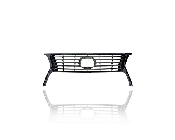 Grille - Compatible/Replacement for '13-15 Lexus RX350 Base/Canada-Built - Main Upper, Chrome Outer Frame Silver Gray Insert, With Emblem Provision - 531010E140 CAPA