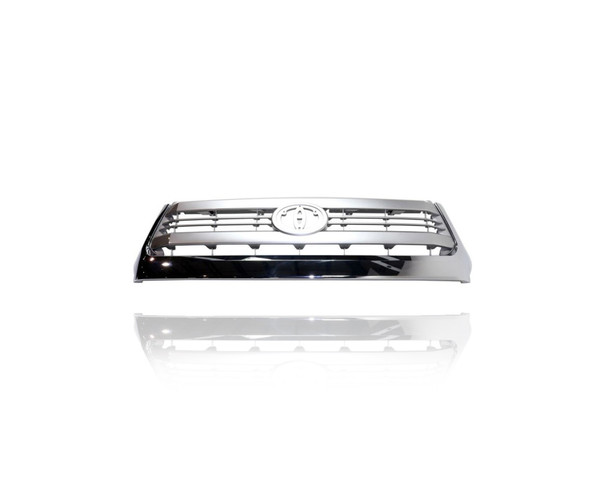 Grille - Compatible/Replacement for '14-15 Toyota Tundra 1794 Edition - Main Upper Chrome Frame, Silver Billet Insert, With Emblem Provision - 531000C330