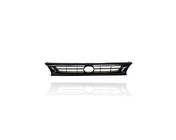 Grille - Compatible/Replacement for '96-97 Toyota Corolla Sedan/Wagon - Black, With Emblem Provision - 531011A130A0