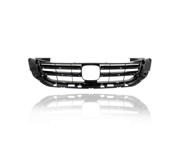 Grille - Compatible/Replacement for '13-15 Honda Accord Sedan EXL V6/Touring/6Cy/3.5L - Main Upper Black, With Emblem Provision - 71121T2FA11 CAPA