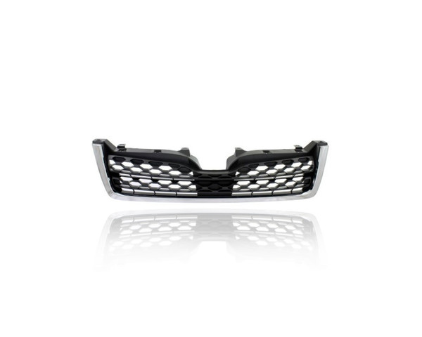 Grille - Compatible/Replacement for '14-16 Subaru Forester 2.5i Premium/Limited/Touring - Lower Section, Chrome Frame Gray Insert - 91121SG040