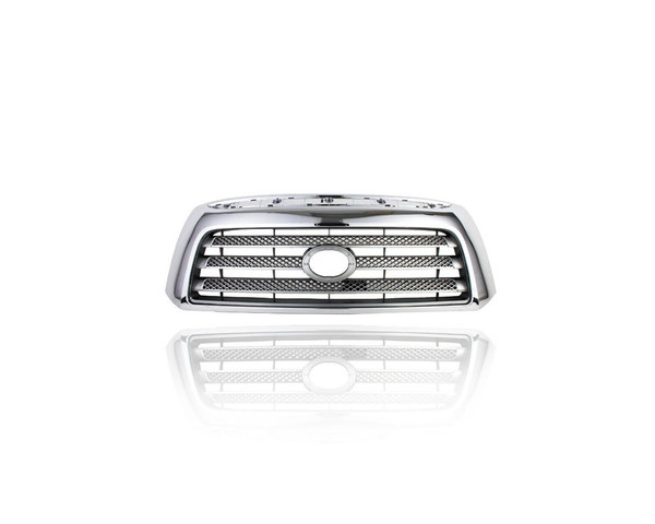 Grille - Compatible/Replacement for '07-09 Toyota Tundra Base/Limited - Chrome Outer Frame, Primed Black Insert, With Emblem Provision - 531000C180
