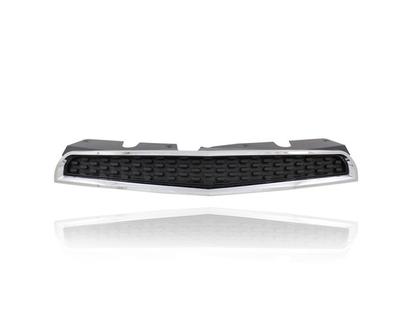 Grille - Compatible/Replacement for '12-15 Chevrolet Equinox - Main Upper, Silver Frame Black Insert - 20882352