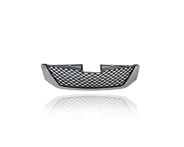 Grille - Compatible/Replacement for '11-17 Toyota Sienna SE - Main Upper Chrome Frame, Black Wire Mesh Insert Without Cruise Sensor Hole - 5310108120