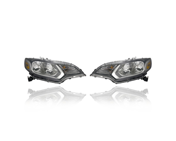 Headlight Assembly For 33100T5AA01, 33150T5AA01 15-17 Honda Fit - Pair Left Driver + Right Passenger Set, NSF