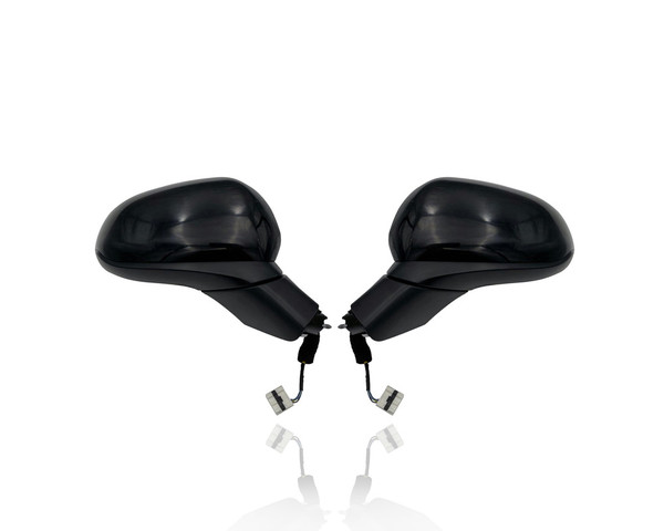 Door Mirror - Compatible/Replacement for '19-20 Hyundai Santa Fe SE - Powered, Non-Heated Without Signal Lamp/Camera, Unpainted - Pair, Left Driver + Right Passenger Set - 87620S2010, 87610S2010