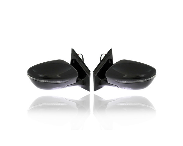 Door Mirror - Compatible/Replacement for '15-15 Nissan Murano S/SV - Powered, Non-Heated With Signal Lamp, Without Memory/Camera, Unpainted - Pair, Set - 963015AA0A, 963025AA0A