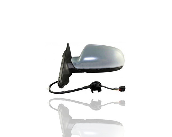 Door Mirror - Compatible/Replacement for '11-13 Audi A3 - Powered, Non-Folding With Signal Lamp, Without Auto-Dim, Unpainted - Left Hand - Driver - 8P1858531GB01C