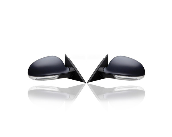 Door Mirror - Compatible/Replacement for '04-05 Volkswagen VW Passat - Powered, Heated Non-Folding With Signal/Cover, Unpainted - Pair, Set - 3B1857508AT01C, 3B1857507T01C