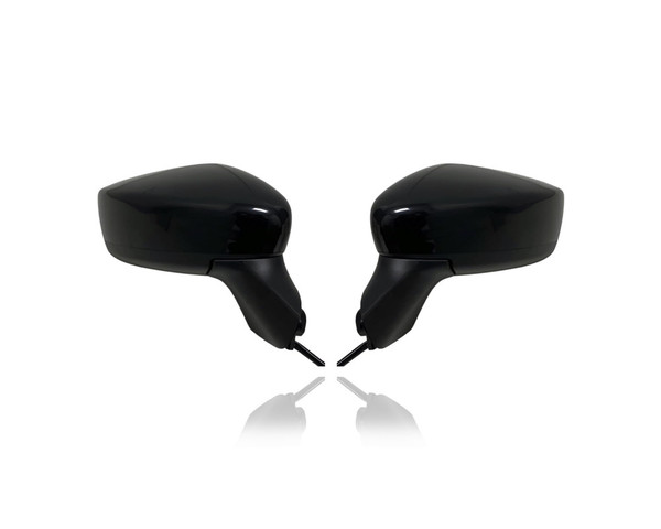 Door Mirror - Compatible/Replacement for '20-23 Nissan Versa S - Powered, Non-Heated Without Signal Lamp & Blind Spot, Textured - Pair, Left Driver + Right Passenger Set - 963015EE0A, 963025EE0A