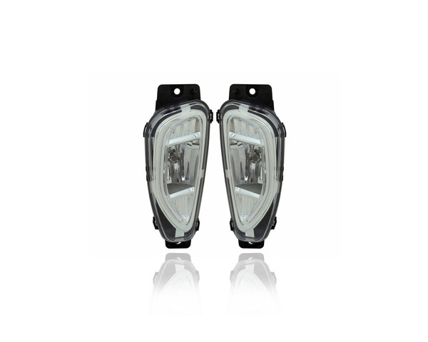 Fog Light Assembly - Compatible/Replacement for '20-22 Ford Escape/Hybrid SEL - Halogen - Pair, Left Driver + Right Passenger Set - LJ6Z15200A, LJ6Z15201A