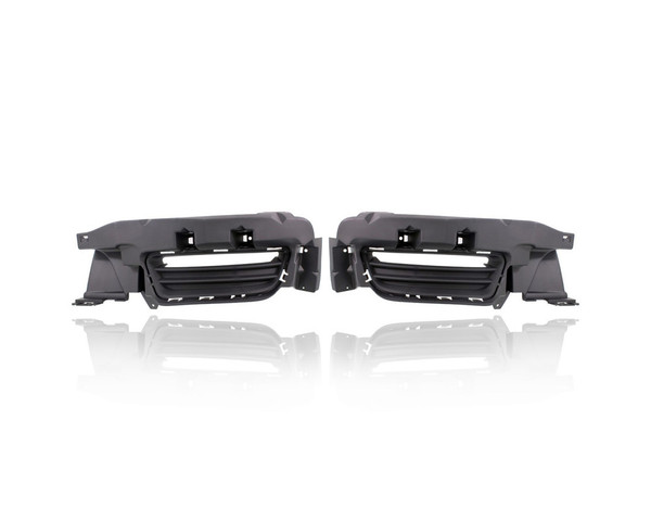 Fog Light Cover - Compatible/Replacement for '15-22 Dodge Charger SXT/RT/GT - Rectangular Trim, LED - Pair, Left Driver + Right Passenger Set - 68226548AA, 68226549AA