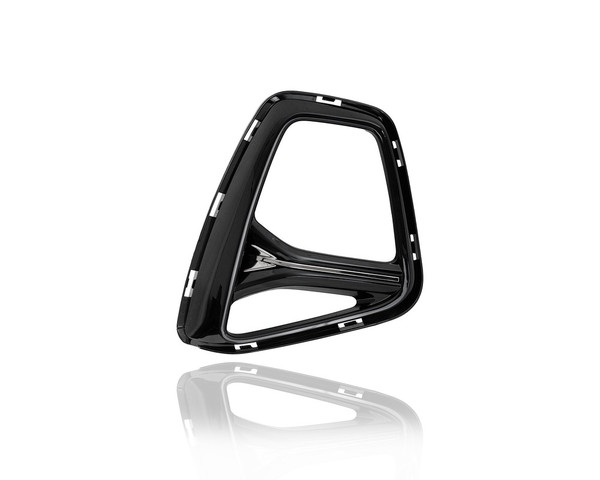 Fog Light Cover - Compatible/Replacement for '19-22 Chevrolet Blazer RS - Bezel With Hole, Chrome Black - Right Hand - Passenger - 84538965