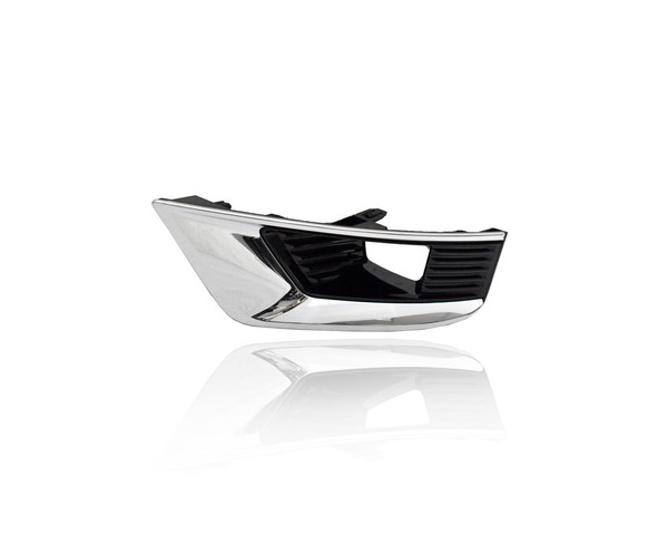 Fog Light Cover - Compatible/Replacement for '21-22 Nissan Armada SX/SL/Platinum - With Hole, Chrome Glossy Black - Left Hand - Driver - 620776JL0A