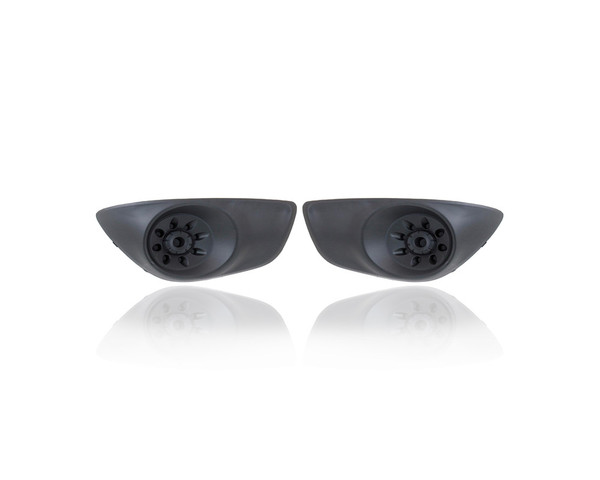 Fog Light Cover - Compatible/Replacement for '10-12 Hyundai Santa Fe - Without Hole, Textured Black - Pair, Left Driver + Right Passenger Set - 865142B700, 865132B700