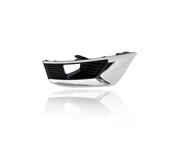 Fog Light Cover - Compatible/Replacement for '21-22 Nissan Armada SX/SL/Platinum - With Hole, Chrome Glossy Black - Right Hand - Passenger - 620766JL0A