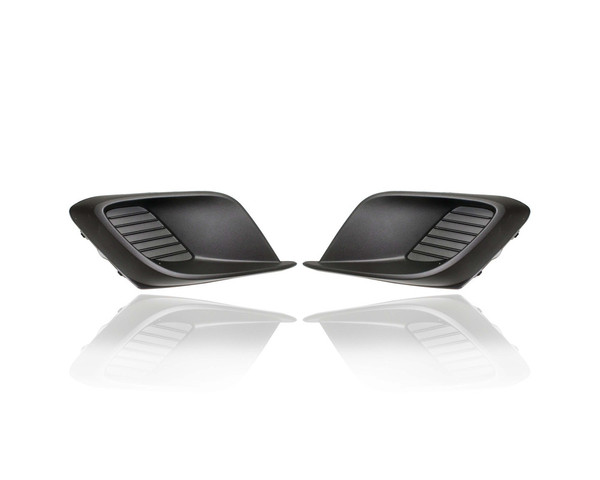 Fog Light Cover - Compatible/Replacement for '14-16 Mazda Mazda3 Sedan/Hatchback I/iSV/Sport - Without Hole - Pair, Left Driver + Right Passenger Set - BHN150C11A, BHN150C21A - CAPA