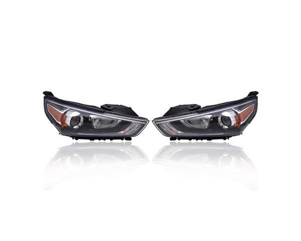 Headlight Assembly - Compatible/Replacement for '20-22 Hyundai Ioniq/Plugin Blue/SE-Only - Halogen - Pair, Left Driver + Right Passenger Set - 92102G2050T2S, 92101G2050T2S