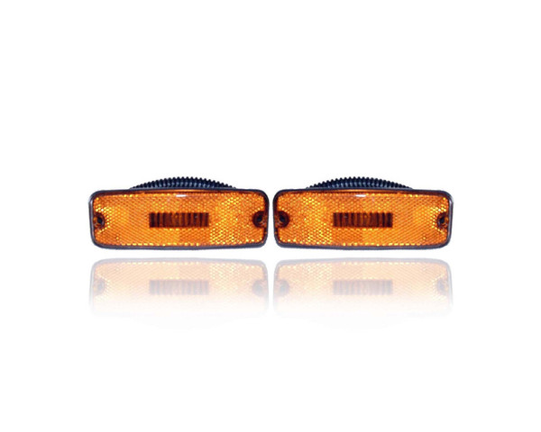 Side Marker Light - Compatible/Replacement for '86-89 Hyundai Excel/Mitsubishi Precis - Rear - Pair, Left Driver + Right Passenger Set - 9230721551