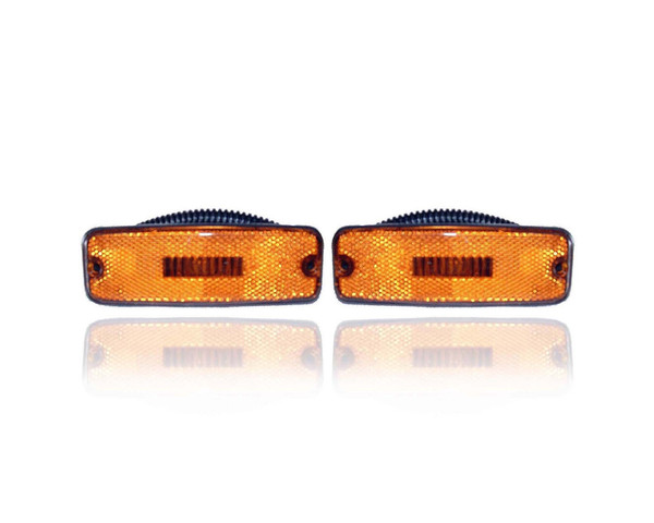 Side Marker Light - Compatible/Replacement for '86-89 Hyundai Excel/Mitsubishi Precis - Front, Amber - Pair, Left Driver + Right Passenger Set - 9230621551