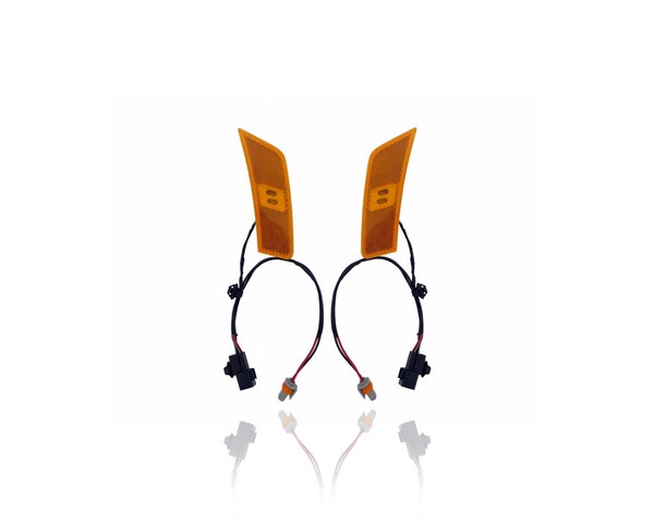 Side Marker Light Assembly - Compatible/Replacement for '21-23 Kia Seltos S/EX - Front Bumper - Pair, Left Driver + Right Passenger Set - 921A2Q5120, 921A1Q5120 - CAPA