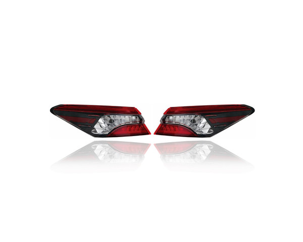 Tail Light Assembly - Compatible/Replacement for '21-22 Toyota Camry/Hybrid XLE/XSE - LED, Outer On Body Quarter Panel - Pair, Left Driver + Right Passenger Set - 8155006A30, 8156006A30