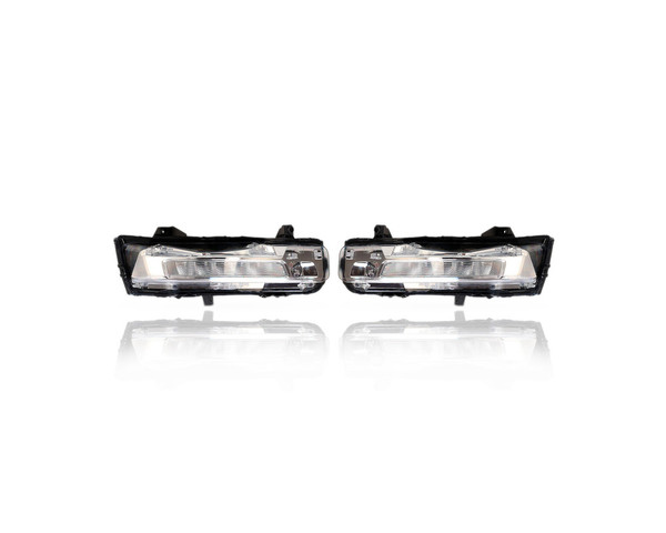 Turn Signal - Parking Light Assembly - Compatible/Replacement for '18-22 Ford Mustang Coupe/Convertible - With Fog Light - Pair, Left Driver + Right Passenger Set - JR3Z13200A, JR3Z13201A - CAPA