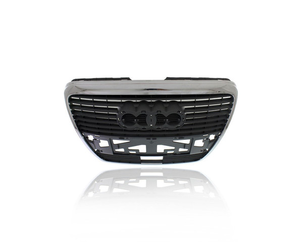 Grille - Compatible/Replacement for '09-11 Audi A6 Without Sport Package - Gray, Emblem Provision - 4F0853651A1QP