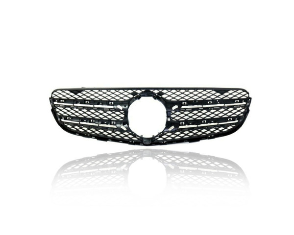 Grille - Compatible/Replacement for '16-19 Mercedes-Benz GLC300 SUV - Black Frame Insert With Camera Hole, Emblem Provision - 2538882100