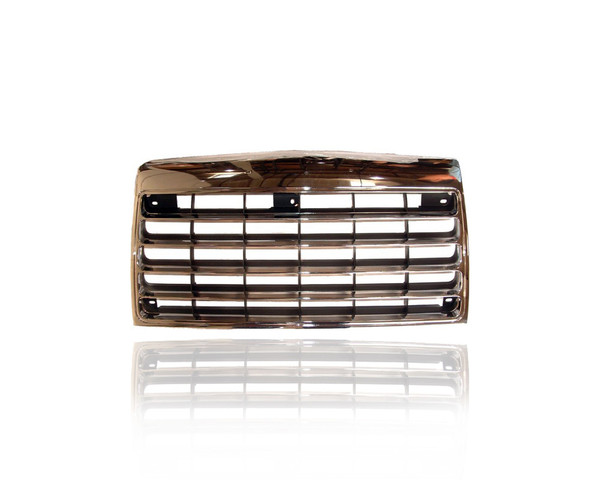 Grille - Compatible/Replacement for '85-86 Ford Thunderbird (Exclude Fila) - Chrome/Black, Emblem Provision - E5SZ8200C