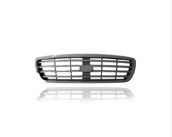 Grille - Compatible/Replacement for '02-03 Kia Sedona EX - Main Chrome Frame, Black Insert, Emblem Provision - 0K53C50710