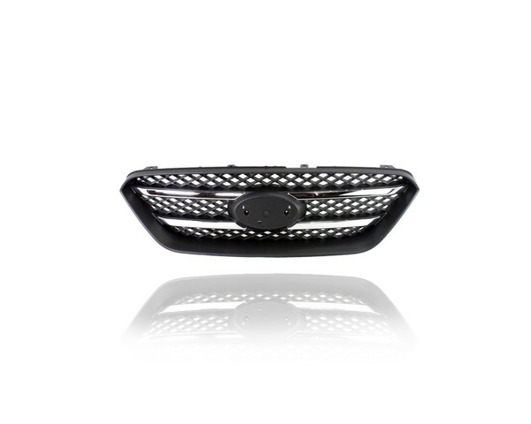 Grille - Compatible/Replacement for '07-12 Kia Rondo - Main Black Frame, Chrome Trim Insert, Emblem Provision - 863901D001