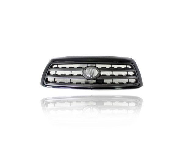 Grille - Compatible/Replacement for '08-17 Toyota Sequoia SR5 - Black Frame, Gray Insert, Emblem Provision - 531000C210C0
