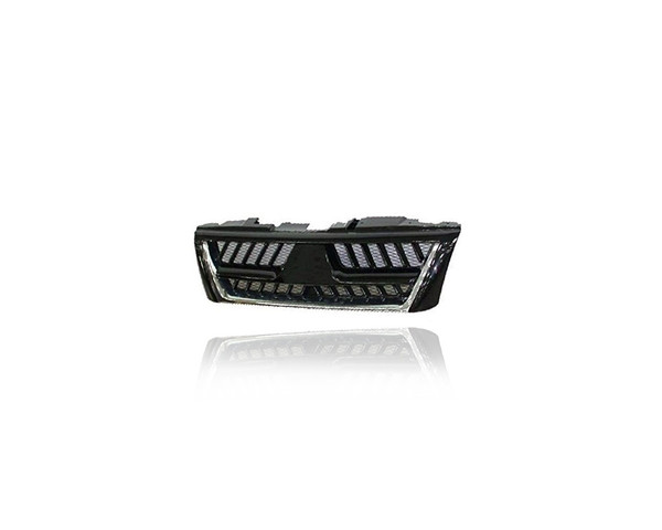 Grille - Compatible/Replacement for '02-06 Mitsubishi Montero - Chrome Frame, Black Insert, Emblem Provision - MR638723