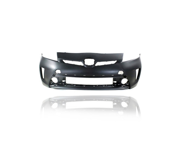 Bumper Cover - Compatible/Replacement for '12-15 Toyota Prius/Plug-in 2/3/4/Base/Advanced - Front, Primed Without Washer Hole, 5211947934