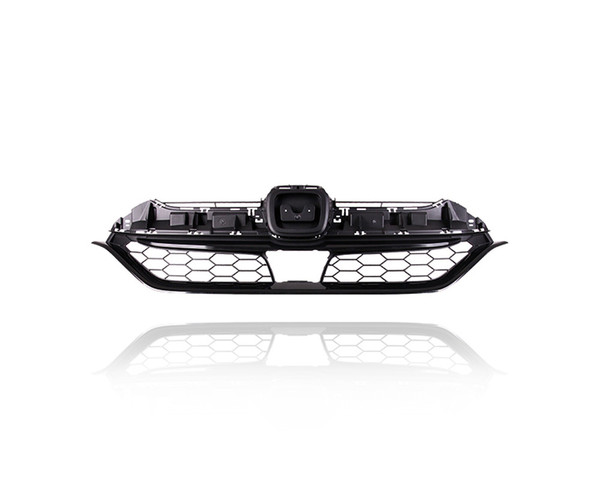 Grille - Compatible/Replacement for '17-19 Honda CR-V EX/EXL/Touring - Main Upper, Black Frame Honeycomb Mesh Insert - 71121TLAA10