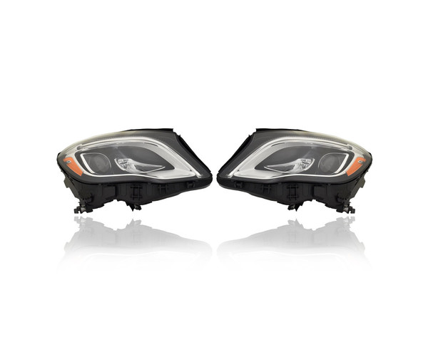 Headlight - Compatible/Replacement for '18-20 Mercedes-Benz GLA250/45 - LED - Pair, Left Driver + Right Passenger Set - 1569068000, 1569067900 CAPA