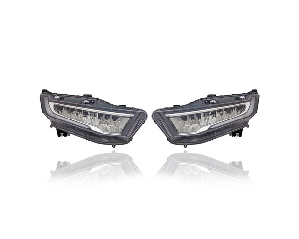 Headlight Assembly - Compatible/Replacement for '21-23 Honda Odyssey LX/EX/EXL/Touring/Elite - LED, Chrome Trim Interior - Pair, Left Driver + Right Passenger Set - 33100THRA31, 33150THRA31 CAPA