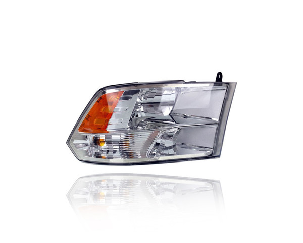 Headlight Assembly - Compatible/Replacement for '13-22 RAM Pickup 1500/Classic, 13-18 2500/3500 - Halogen, Reflector Chrome Interior - Right Hand - Passenger - 68096438AJ CAPA