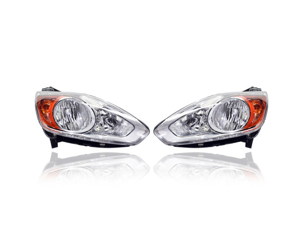 Headlight Assembly - Compatible/Replacement for '13-16 Ford C-Max Hybrid/Energi SE/SEL - Halogen - Pair, Left Driver + Right Passenger Set - DM5Z13008C, DM5Z13008D CAPA