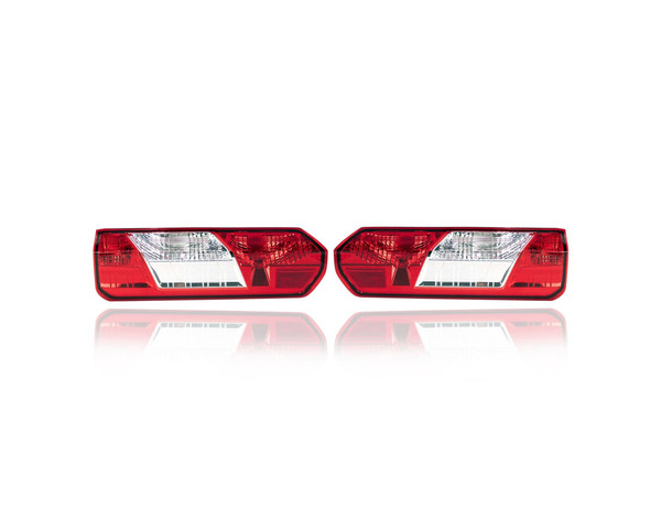 Tail Light Assembly - Compatible/Replacement for '15-22 Ford Transit (Exclude 350HD/Dual Rear Wheel) - Single Rear Wheel, Halogen - Pair, Left Driver + Right Passenger Set - CK4Z13404K, CK4Z13405G
