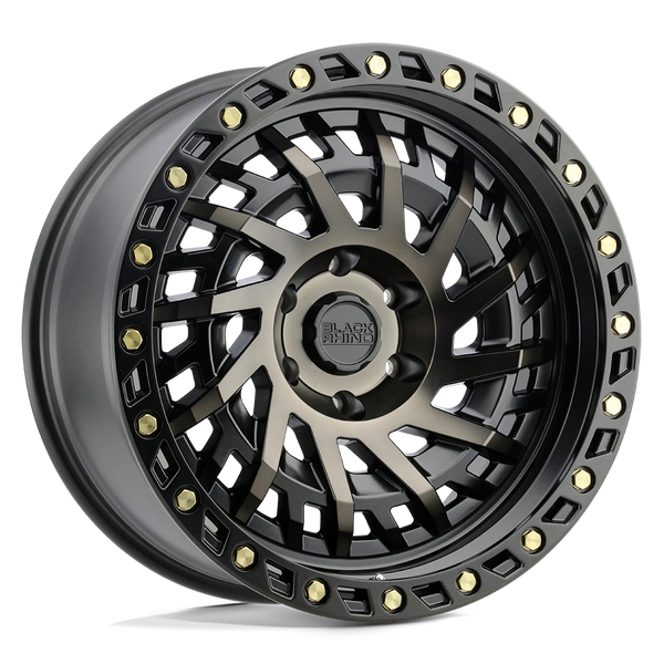 Shredder - Flow Formed Aluminum, Matte Black With Machined Dark Tint, 17X9, 6X5.5, 0mm, 195338013171