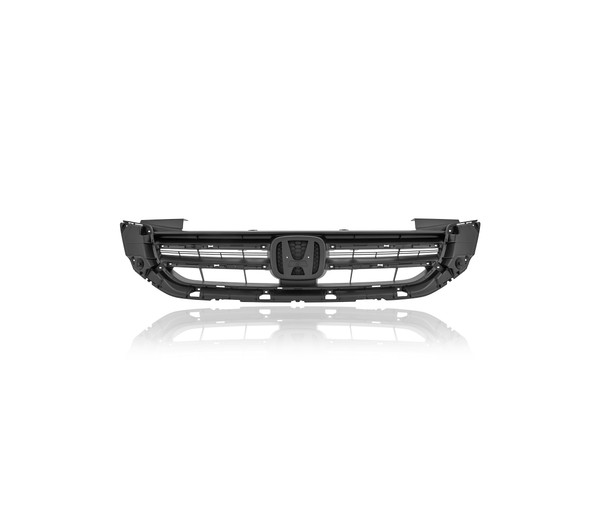 Grille For 71121T2FA01 13-15 Honda Accord Sedan (USA Build Only) 4Cy - Matte Dark Gray - Textured CAPA- Certified - With Emblem Provision