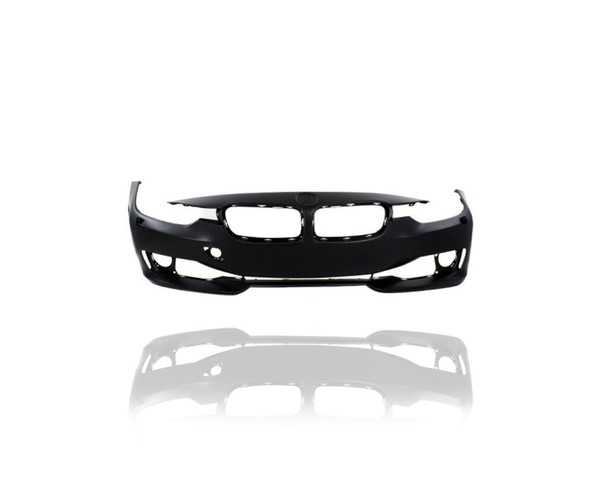 Bumper Cover - Compatible/Replacement for '12-15 BMW 3-Series Base - Front, Primed With Headlight Washer Hole, Without Trim/Sensor/Camera Hole - 51117293019