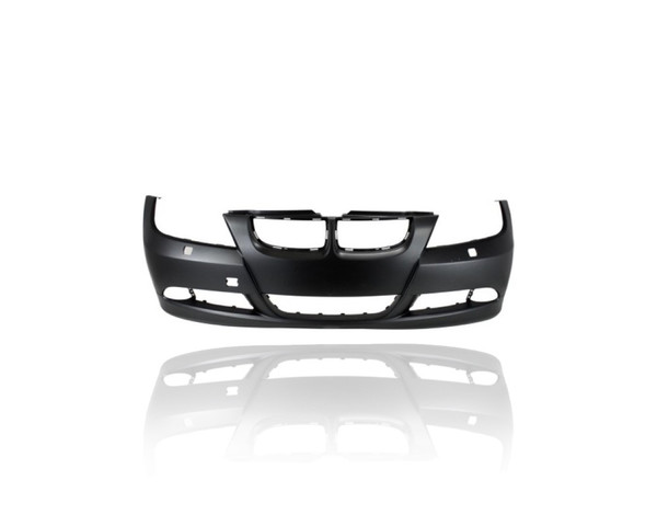 Bumper Cover - Compatible/Replacement for '06-08 BMW 325i/328i/330i/335i Sedan/Wagon Base - Front, Primed With Headlight Washer Hole, Without Sensor Hole - 51117170052