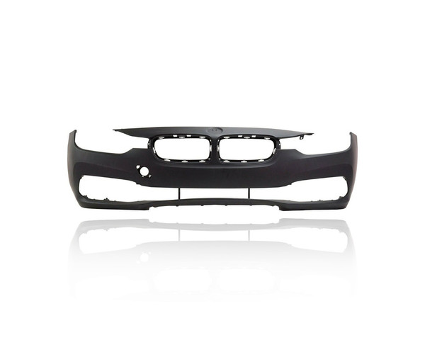 Bumper Cover - Compatible/Replacement for '16-19 BMW 3-Series Base Modern - Front, Primed With Silver Trim Hole, Without Headlight Washer Hole - 51117445105 CAPA