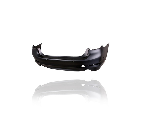 Bumper Cover - Compatible/Replacement for '17-20 BMW 530e/530i/540d Sedan Base - Rear, Primed With 6x Sensor, Without Chrome Trim Hole - 51127475595