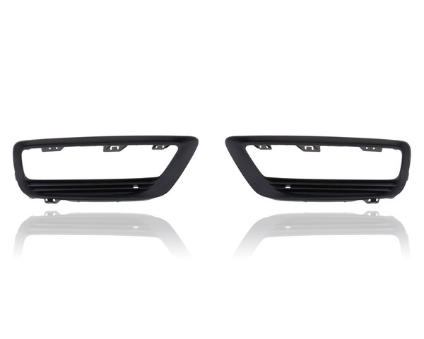 Fog Light Cover For HO1039111; HO1038111 13-15 Honda Accord Sedan - Bezel, Pair Left and Right Set, Matte-Black, With Fog Lamp Type